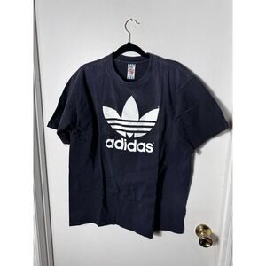 Vintage 90s Adidas Trefoil T-Shirt Large Black Made in USA Mens Single Stitch